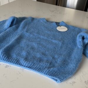 Mohair and acrylic Blue Women's Crew Neck Sweater
